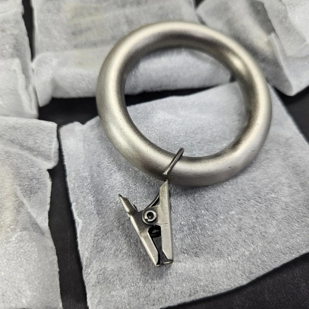 Pottery Barn Curtain Classic Clip Rings Set of 7 Pewter Small 2 Inch New
